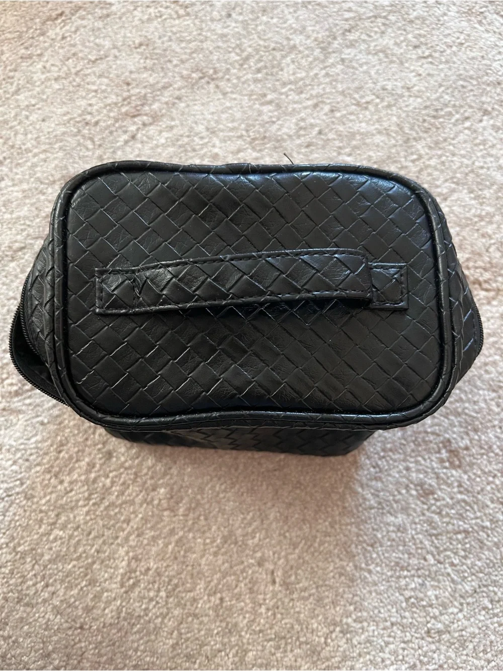 Black Woven Travel Toiletry Bag